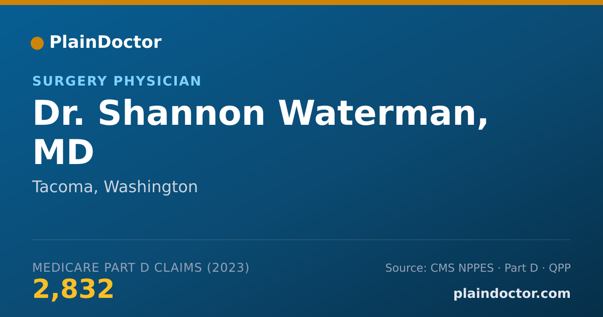 Shareable card for Shannon Waterman, MD - Surgery Physician, Tacoma, WA