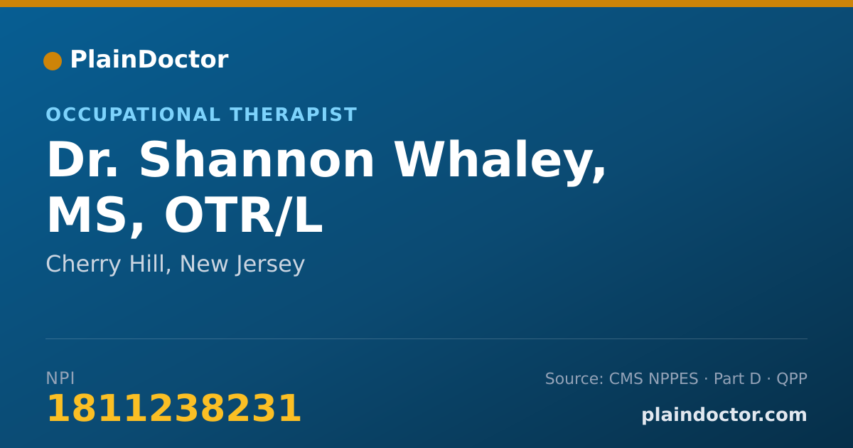 Shareable card for Shannon Whaley, MS, OTR/L - Occupational Therapist, Cherry Hill, NJ
