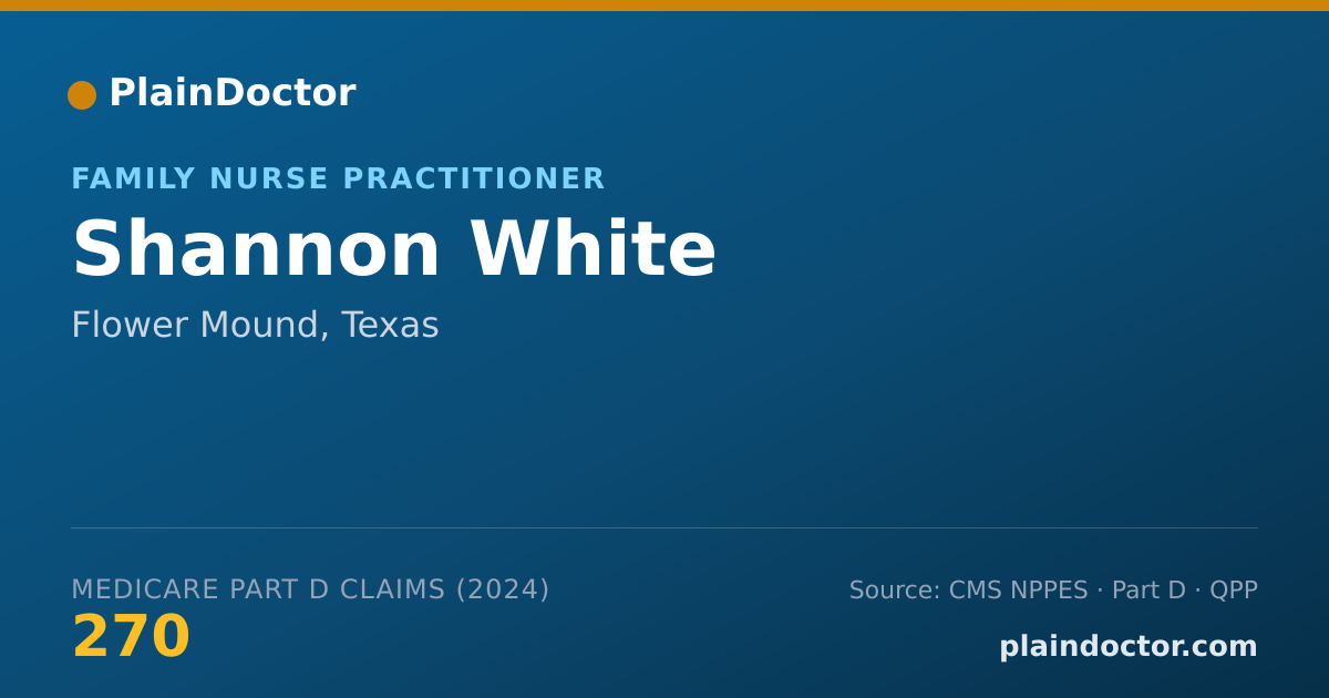 Shareable card for Shannon White - Family Nurse Practitioner, Flower Mound, TX
