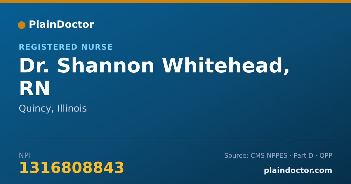 Shareable card for Shannon Whitehead, RN - Registered Nurse, Quincy, IL