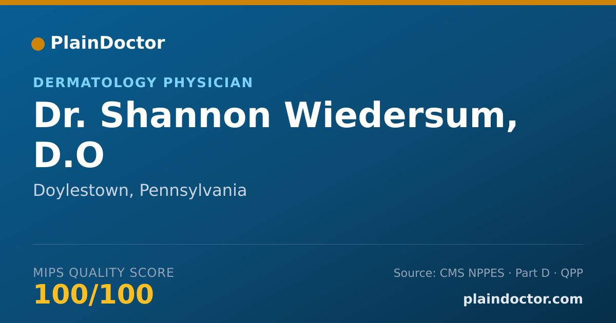 Shareable card for Shannon Wiedersum, D.O - Dermatology Physician, Doylestown, PA