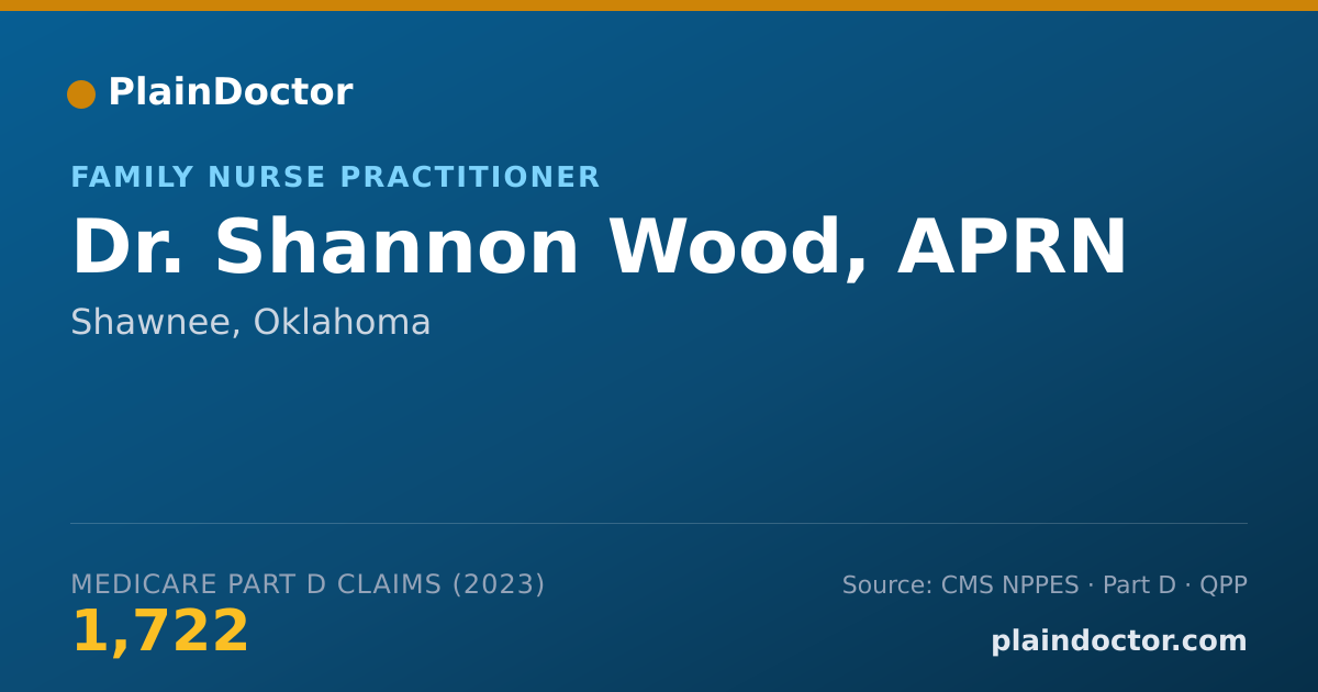 Shareable card for Shannon Wood, APRN - Family Nurse Practitioner, Shawnee, OK