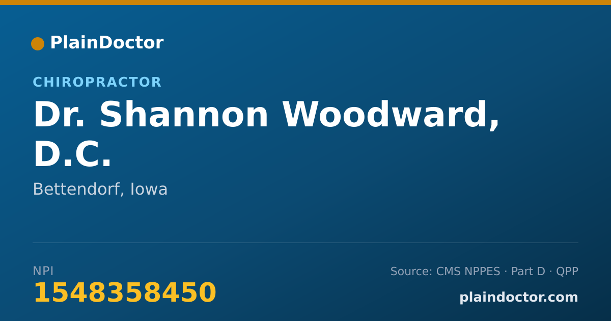 Shareable card for Shannon Woodward, D.C. - Chiropractor, Bettendorf, IA