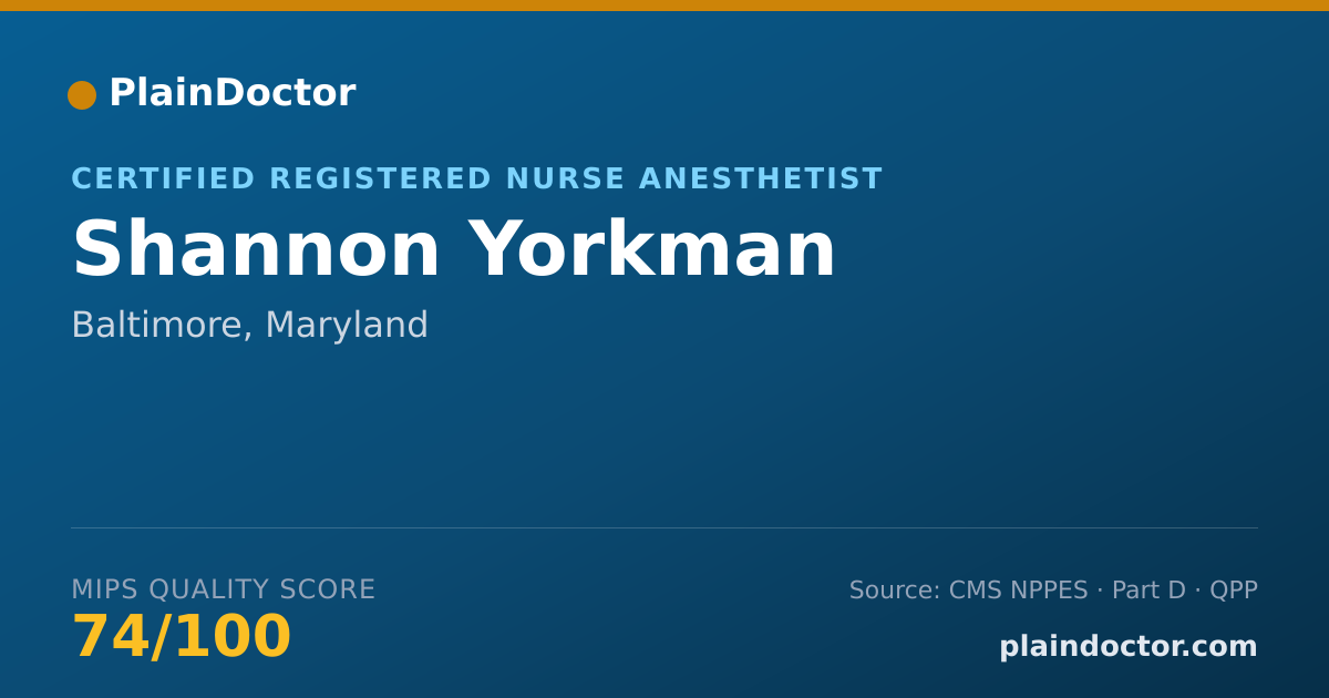 Shareable card for Shannon Yorkman - Certified Registered Nurse Anesthetist, Baltimore, MD