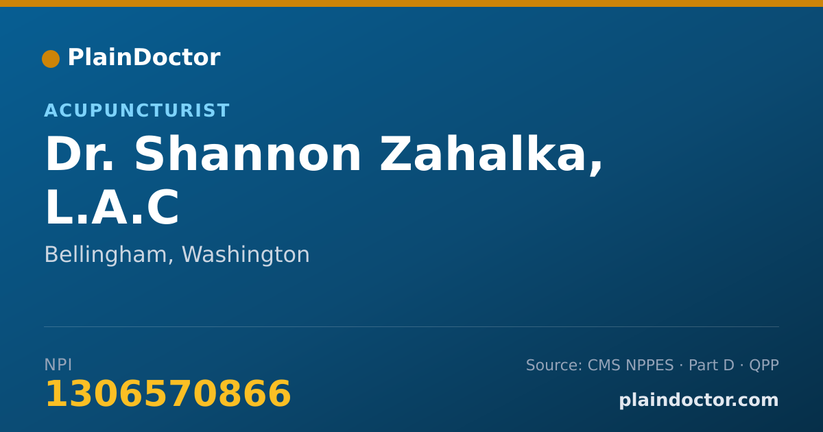 Shareable card for Shannon Zahalka, L.A.C - Acupuncturist, Bellingham, WA
