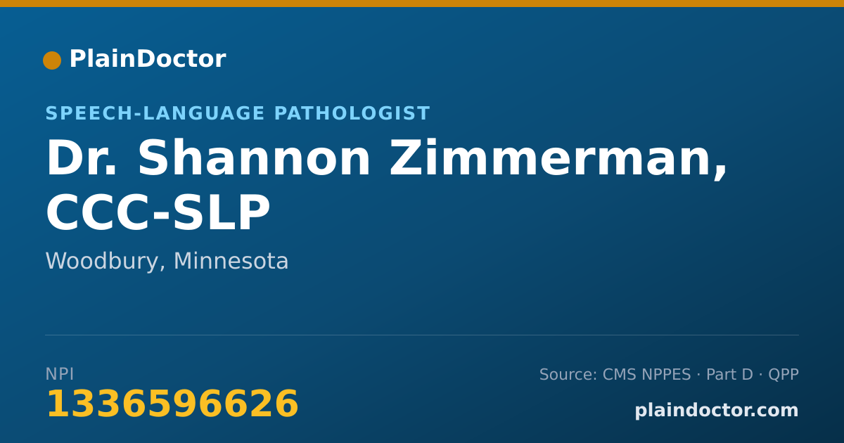 Shareable card for Shannon Zimmerman, CCC-SLP - Speech-Language Pathologist, Woodbury, MN