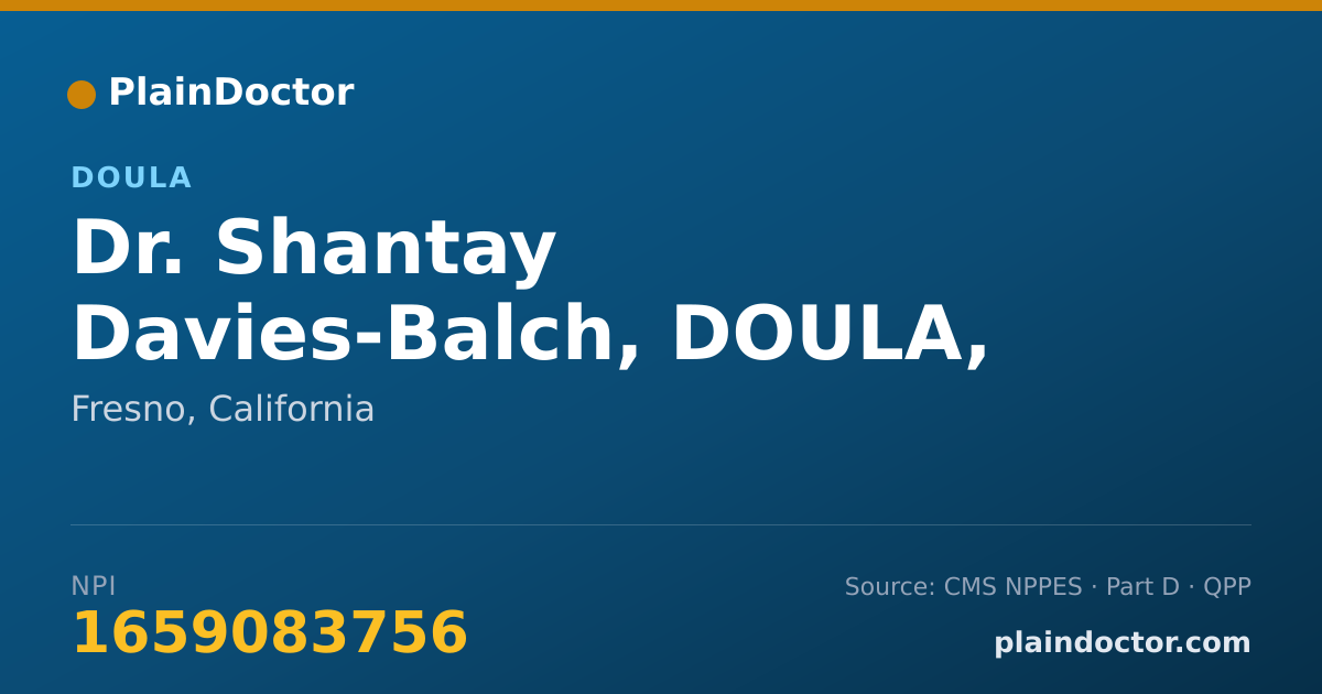 Shareable card for Shantay Davies-Balch, DOULA, CLE - Doula, Fresno, CA