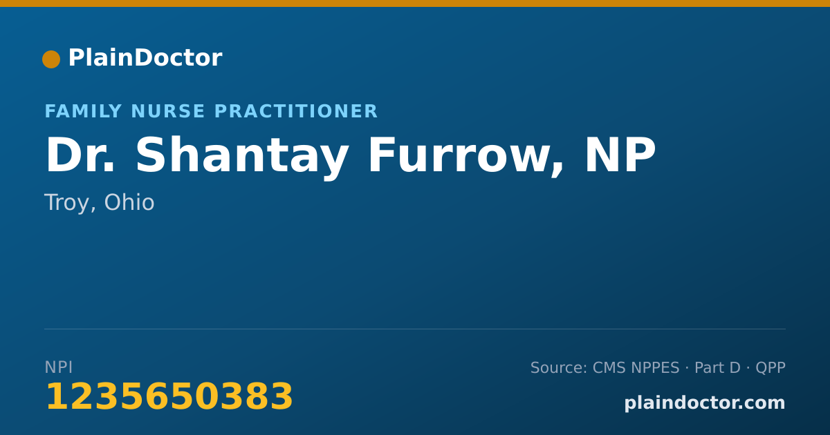 Shareable card for Shantay Furrow, NP - Family Nurse Practitioner, Troy, OH