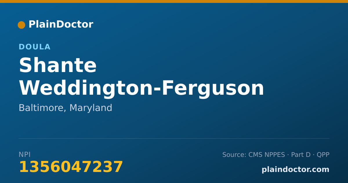 Shareable card for Shante Weddington-Ferguson - Doula, Baltimore, MD