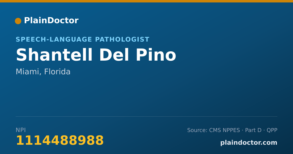 Shareable card for Shantell Del Pino - Speech-Language Pathologist, Miami, FL