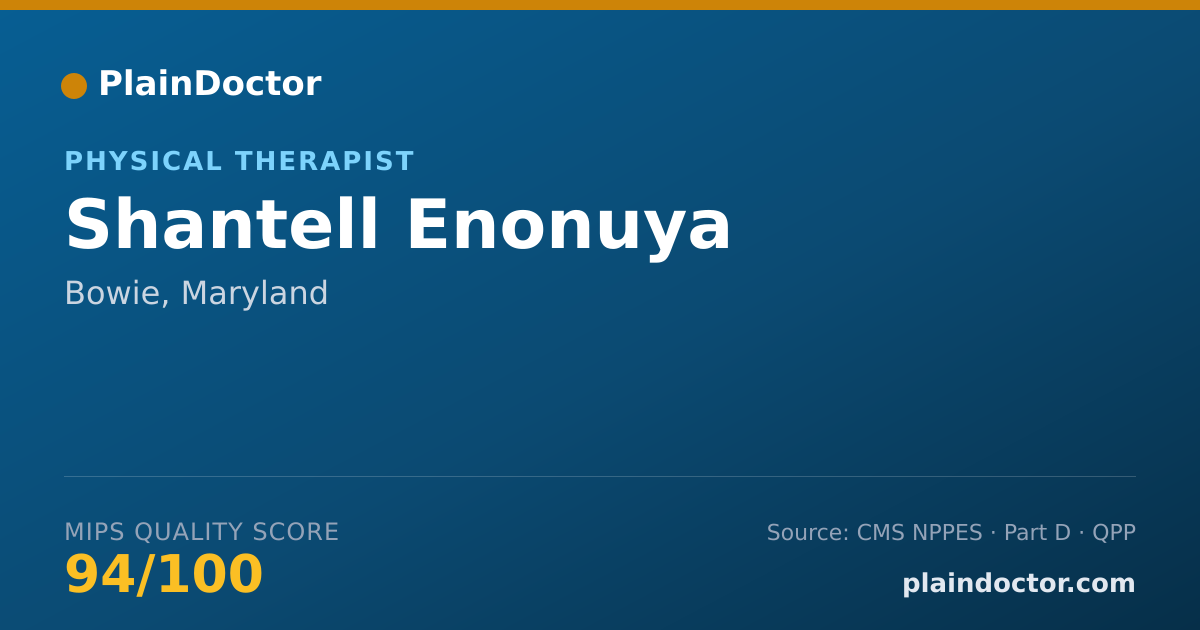 Shareable card for Shantell Enonuya - Physical Therapist, Bowie, MD