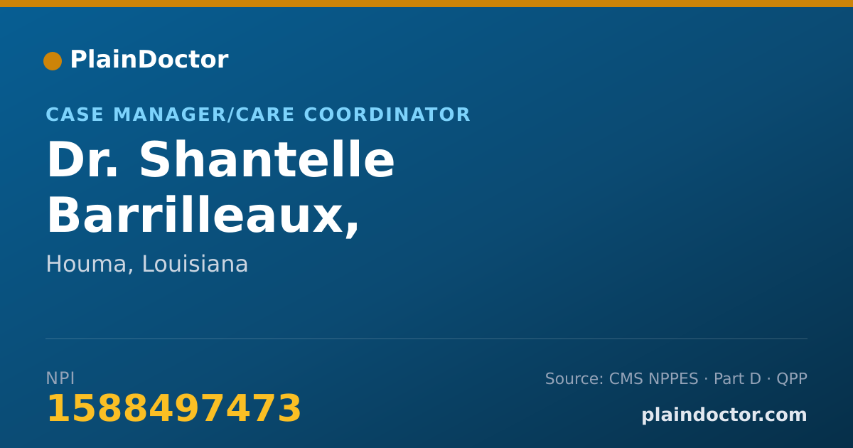 Shareable card for Shantelle Barrilleaux, REGISTERED NURSE - Case Manager/Care Coordinator, Houma, LA