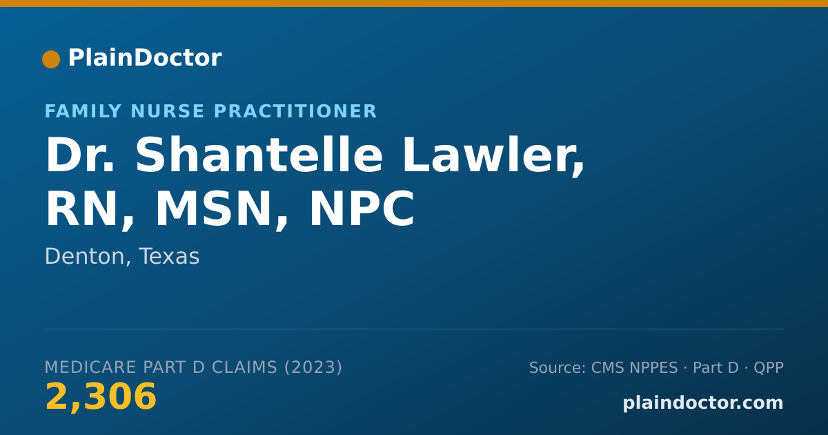 Shareable card for Shantelle Lawler, RN, MSN, NPC - Family Nurse Practitioner, Denton, TX