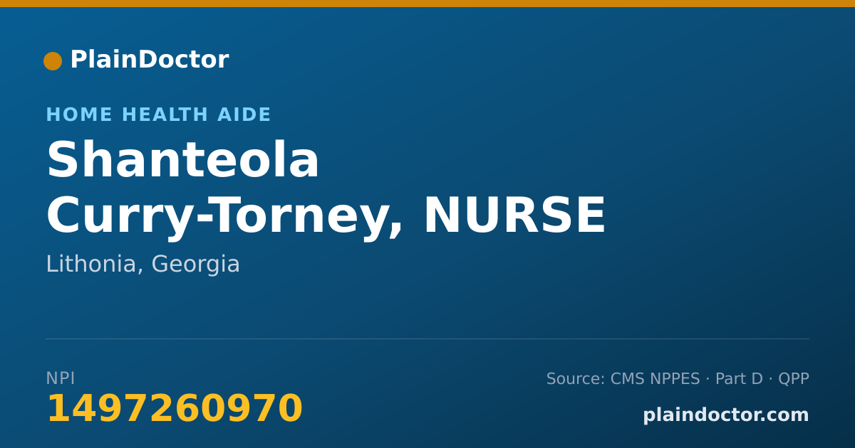 Shareable card for Shanteola Curry-Torney, NURSE - Home Health Aide, Lithonia, GA