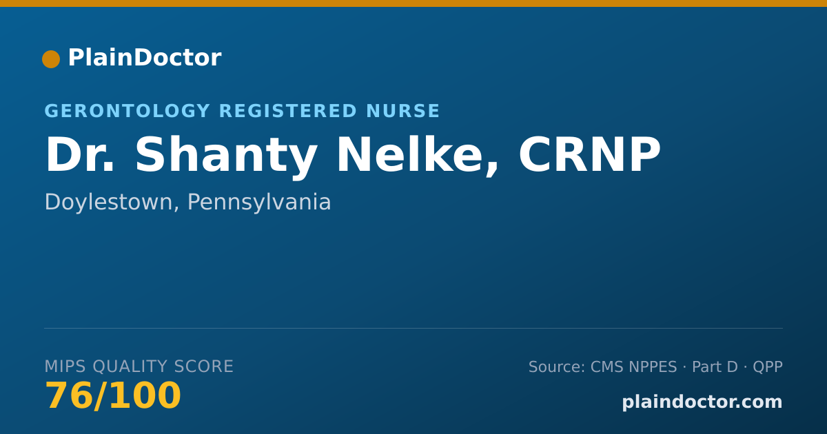 Shareable card for Shanty Nelke, CRNP - Gerontology Registered Nurse, Doylestown, PA