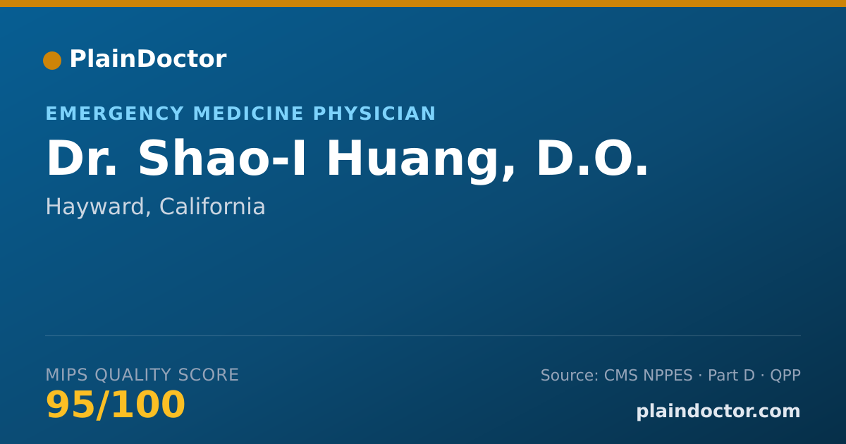 Shareable card for Shao-I Huang, D.O. - Emergency Medicine Physician, Hayward, CA