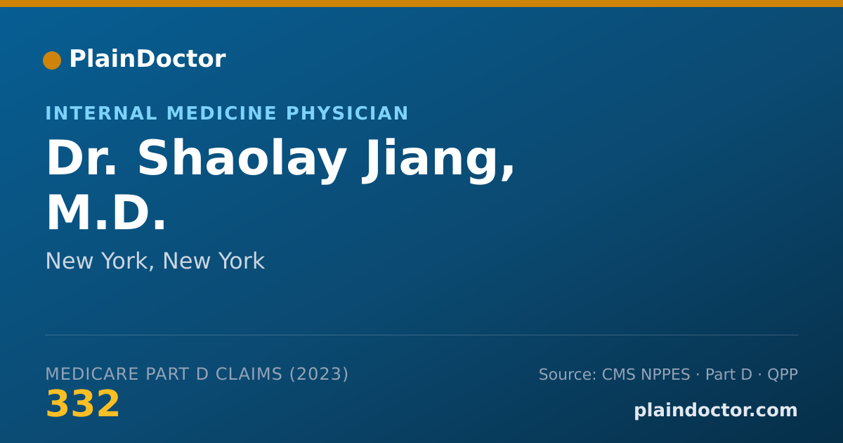 Shareable card for Shaolay Jiang, M.D. - Internal Medicine Physician, New York, NY