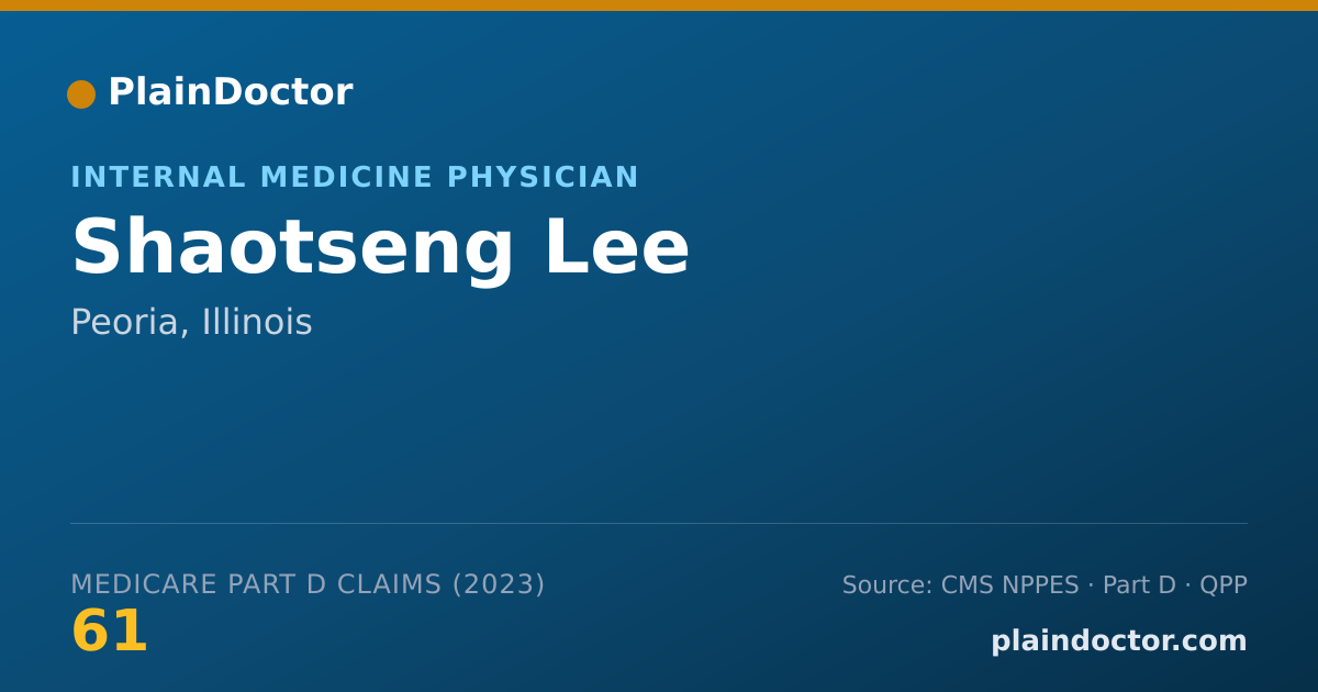 Shareable card for Shaotseng Lee - Internal Medicine Physician, Peoria, IL