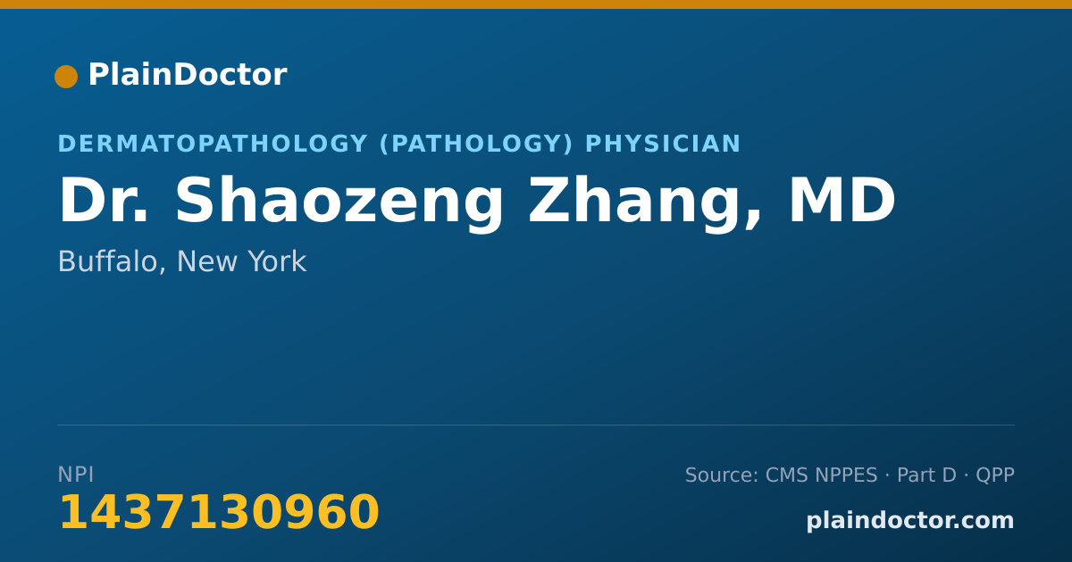 Shareable card for Shaozeng Zhang, MD - Dermatopathology (Pathology) Physician, Buffalo, NY