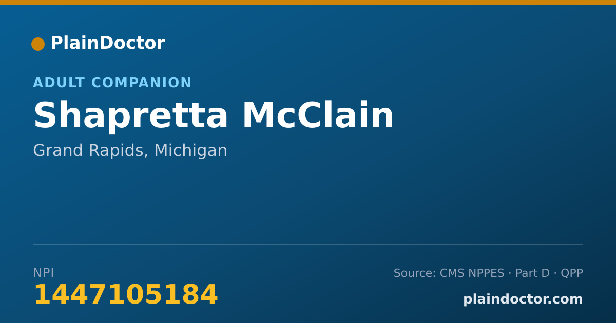Shareable card for Shapretta McClain - Adult Companion, Grand Rapids, MI