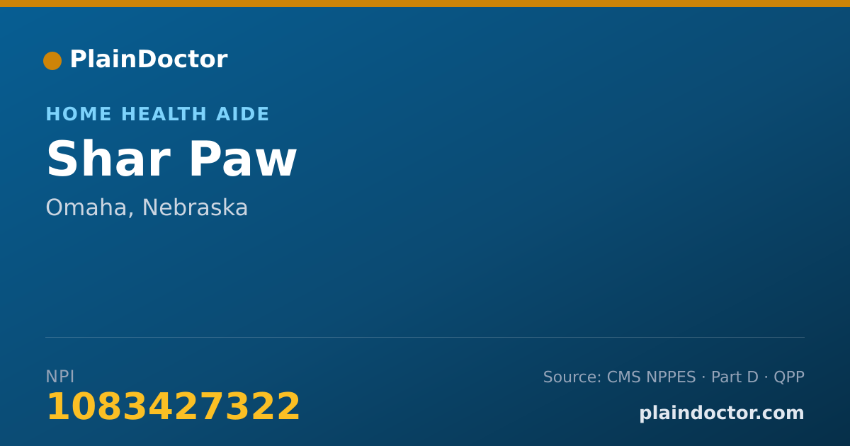 Shareable card for Shar Paw - Home Health Aide, Omaha, NE
