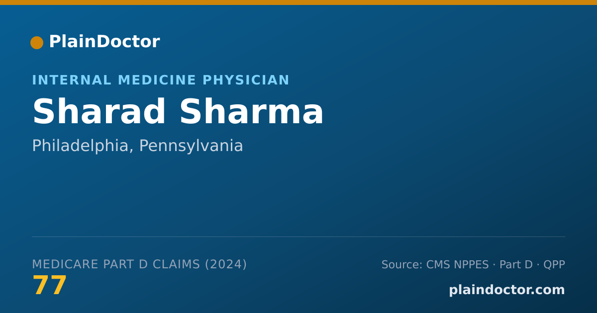 Shareable card for Sharad Sharma - Internal Medicine Physician, Philadelphia, PA