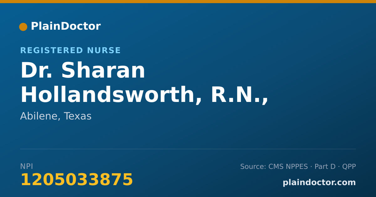 Shareable card for Sharan Hollandsworth, R.N., B.S.N. - Registered Nurse, Abilene, TX