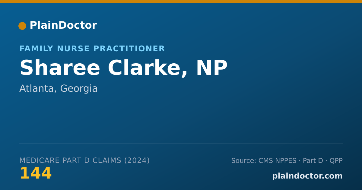 Shareable card for Sharee Clarke, NP - Family Nurse Practitioner, Atlanta, GA