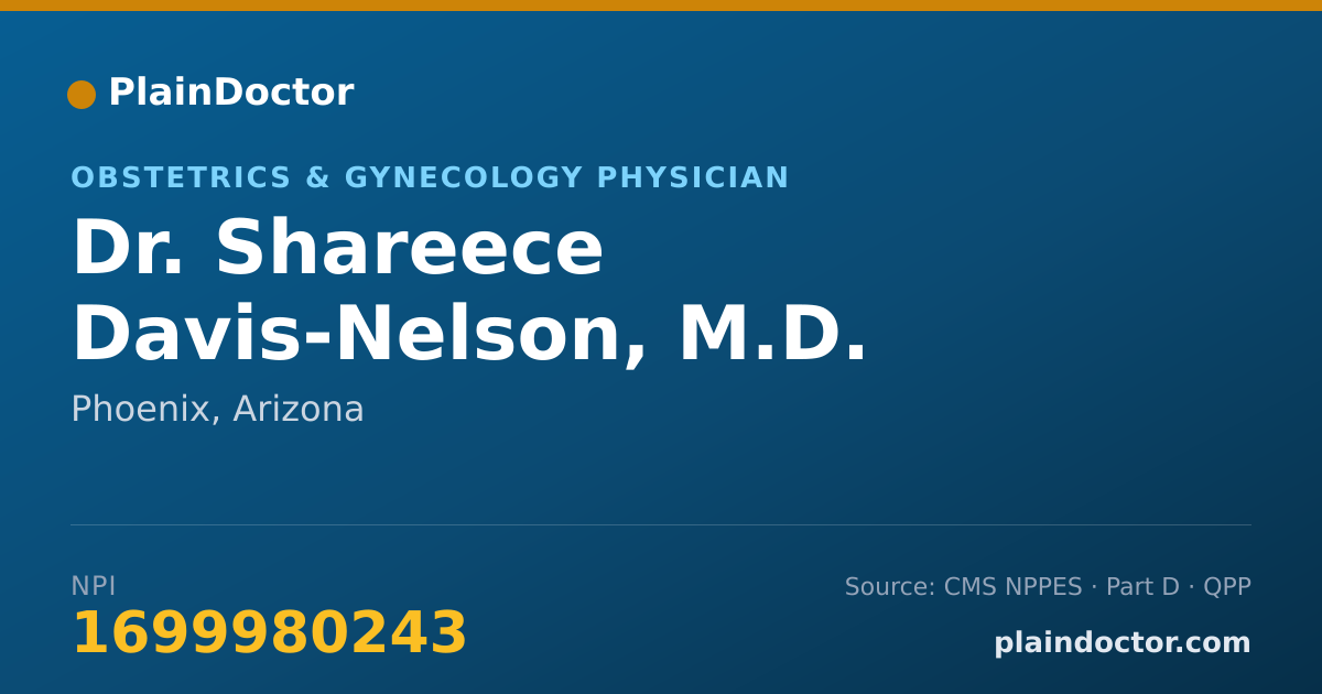 Shareable card for Shareece Davis-Nelson, M.D. - Obstetrics & Gynecology Physician, Phoenix, AZ