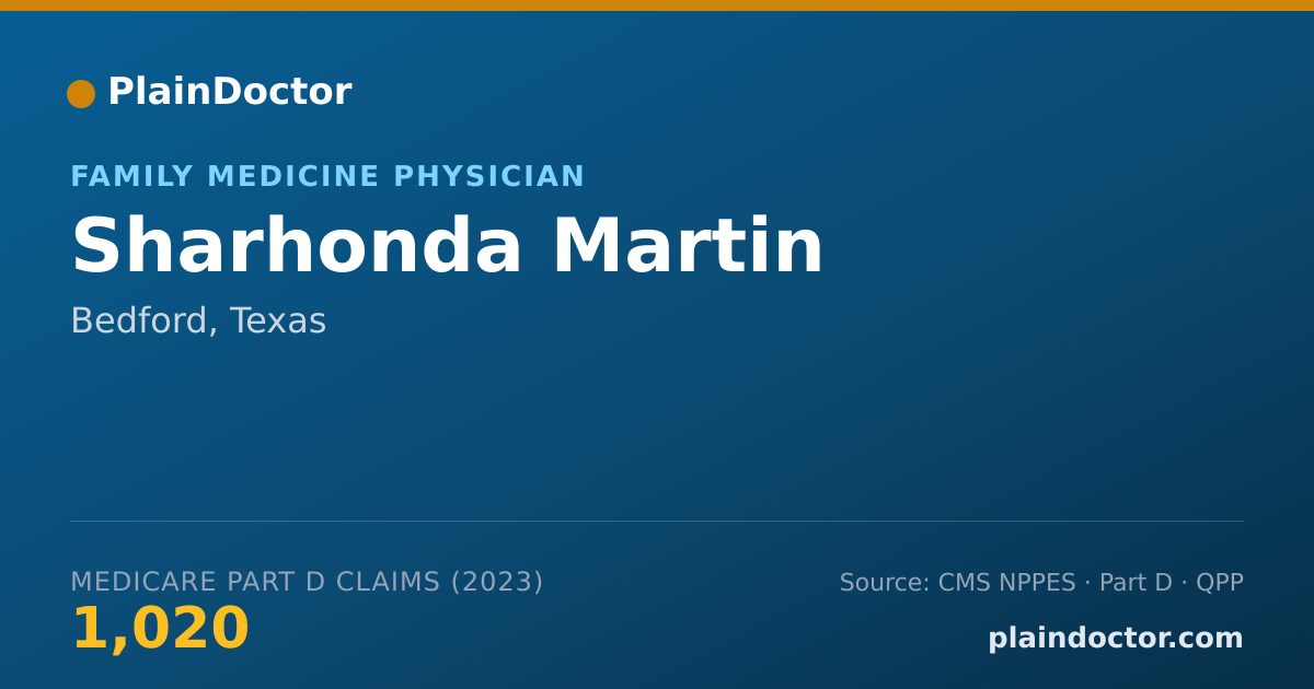 Shareable card for Sharhonda Martin - Family Medicine Physician, Bedford, TX