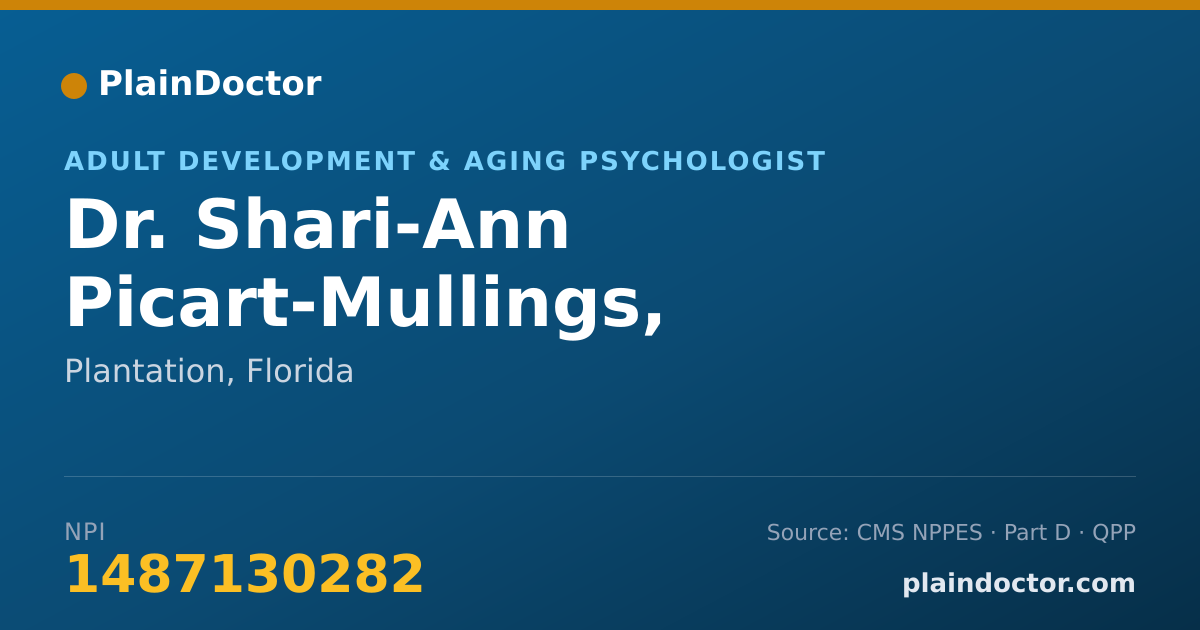 Shareable card for Shari-Ann Picart-Mullings, PSY.D. - Adult Development & Aging Psychologist, Plantation, FL