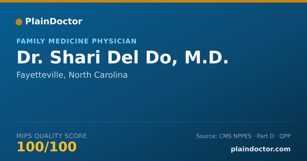 Shareable card for Shari Del Do, M.D. - Family Medicine Physician, Fayetteville, NC