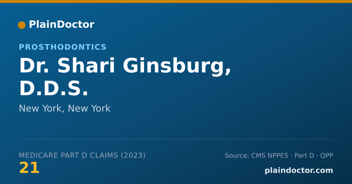 Shareable card for Shari Ginsburg, D.D.S. - Prosthodontics, New York, NY