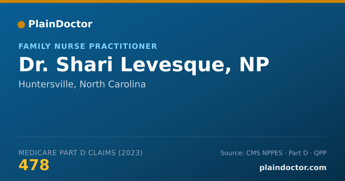 Shareable card for Shari Levesque, NP - Family Nurse Practitioner, Huntersville, NC