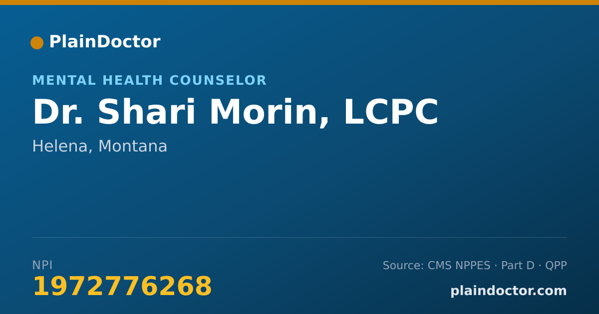 Shareable card for Shari Morin, LCPC - Mental Health Counselor, Helena, MT