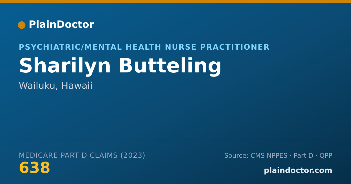 Shareable card for Sharilyn Butteling - Psychiatric/Mental Health Nurse Practitioner, Wailuku, HI