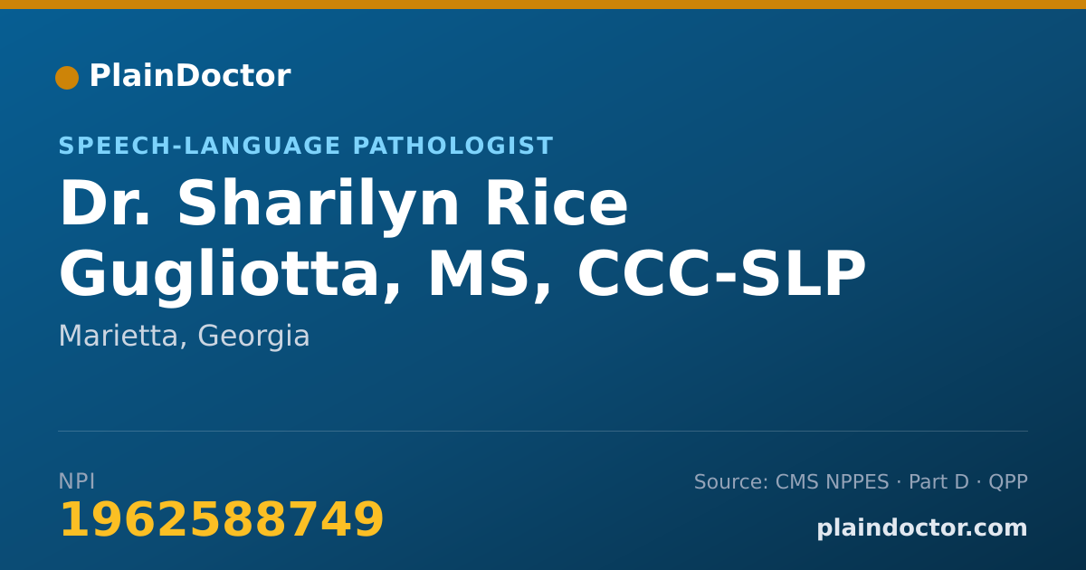 Shareable card for Sharilyn Rice Gugliotta, MS, CCC-SLP - Speech-Language Pathologist, Marietta, GA