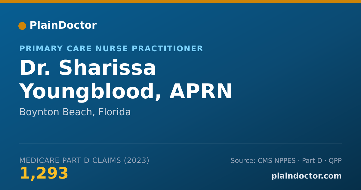 Shareable card for Sharissa Youngblood, APRN - Primary Care Nurse Practitioner, Boynton Beach, FL