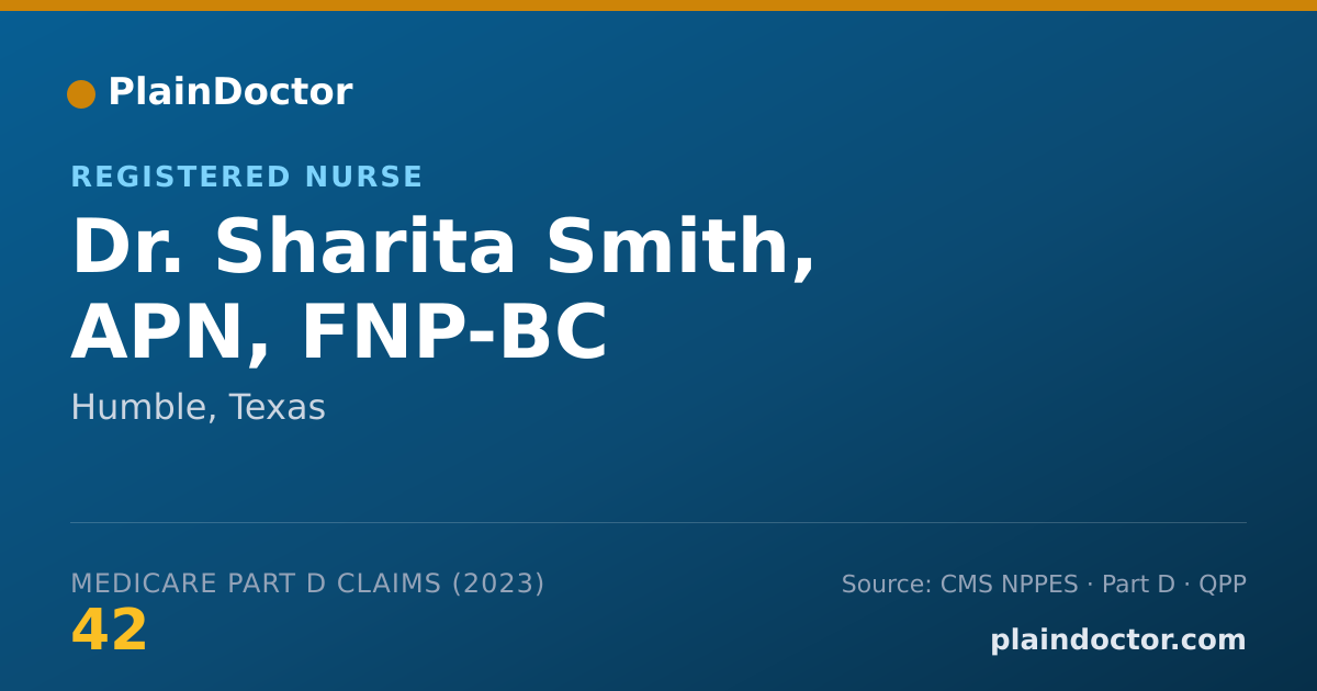 Shareable card for Sharita Smith, APN, FNP-BC - Registered Nurse, Humble, TX