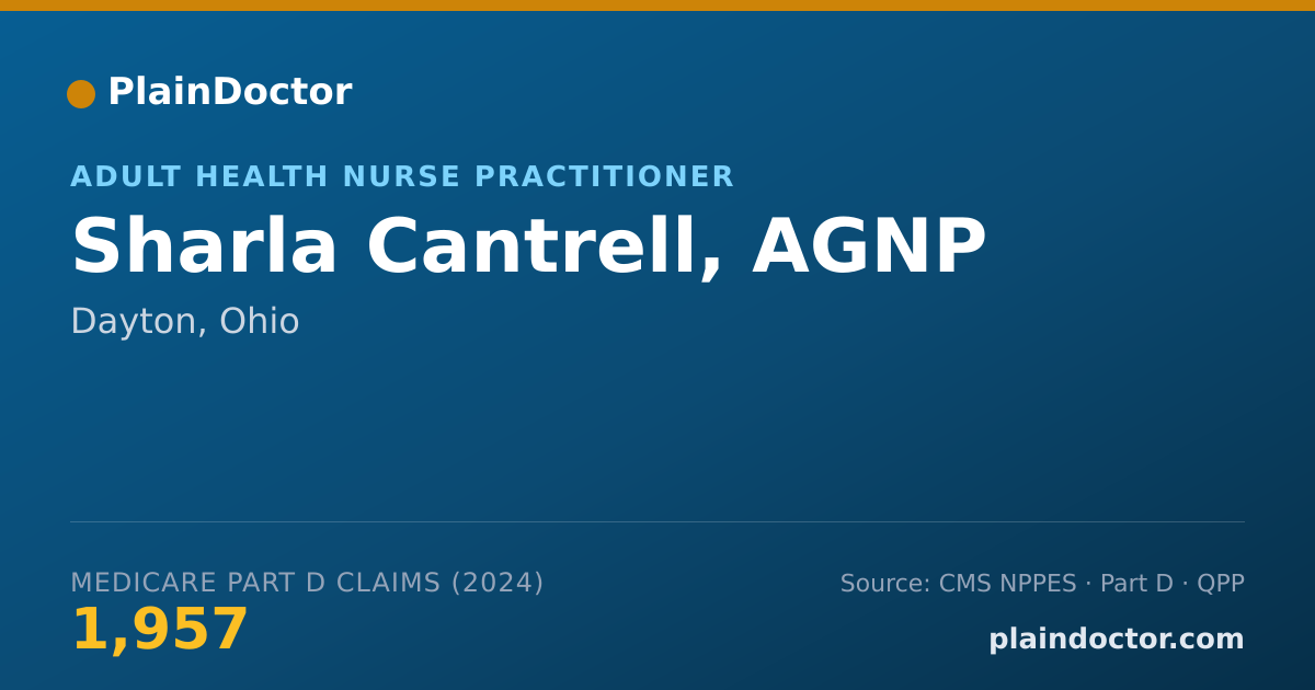 Shareable card for Sharla Cantrell, AGNP - Adult Health Nurse Practitioner, Dayton, OH