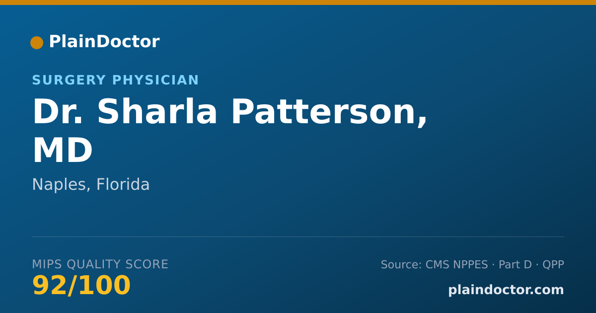 Shareable card for Sharla Patterson, MD - Surgery Physician, Naples, FL