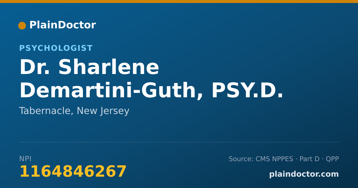 Shareable card for Sharlene Demartini-Guth, PSY.D. - Psychologist, Tabernacle, NJ