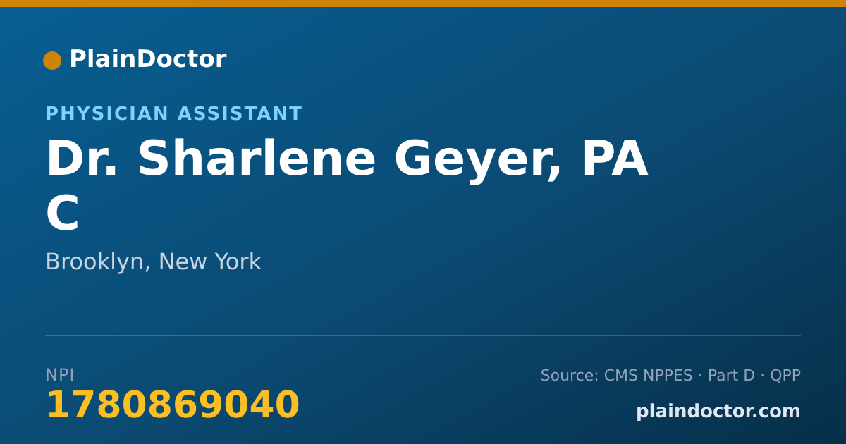 Shareable card for Sharlene Geyer, PA C - Physician Assistant, Brooklyn, NY