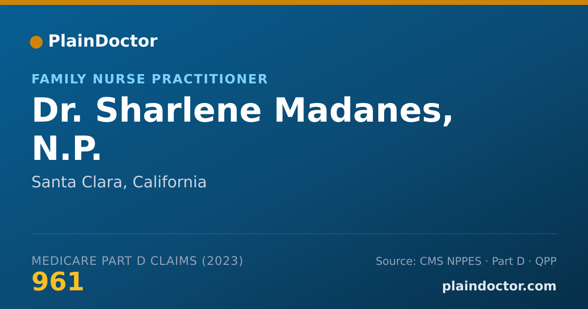 Shareable card for Sharlene Madanes, N.P. - Family Nurse Practitioner, Santa Clara, CA