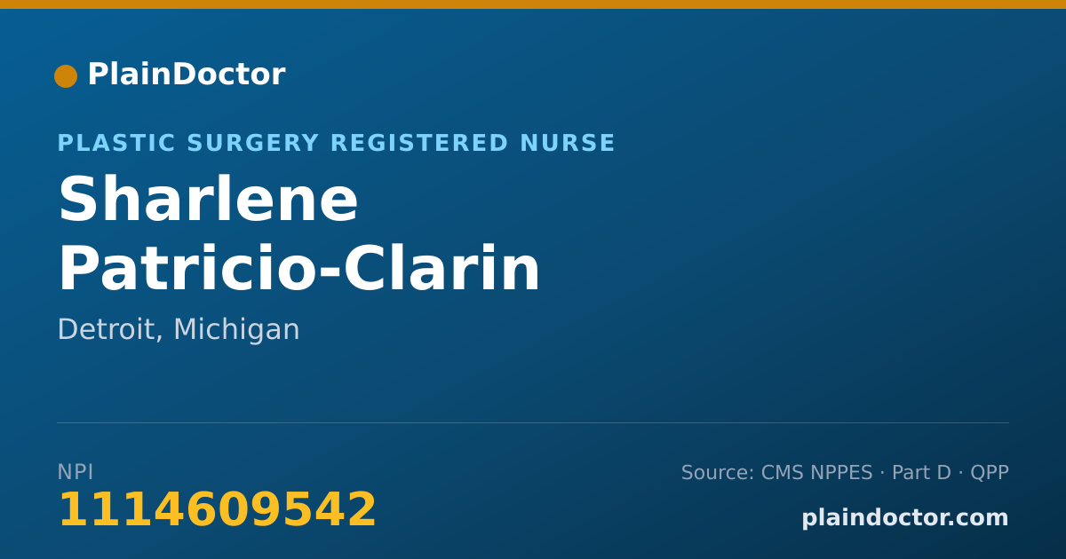 Shareable card for Sharlene Patricio-Clarin - Plastic Surgery Registered Nurse, Detroit, MI