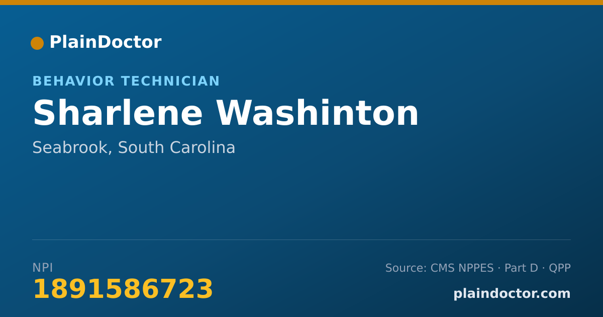 Shareable card for Sharlene Washinton - Behavior Technician, Seabrook, SC