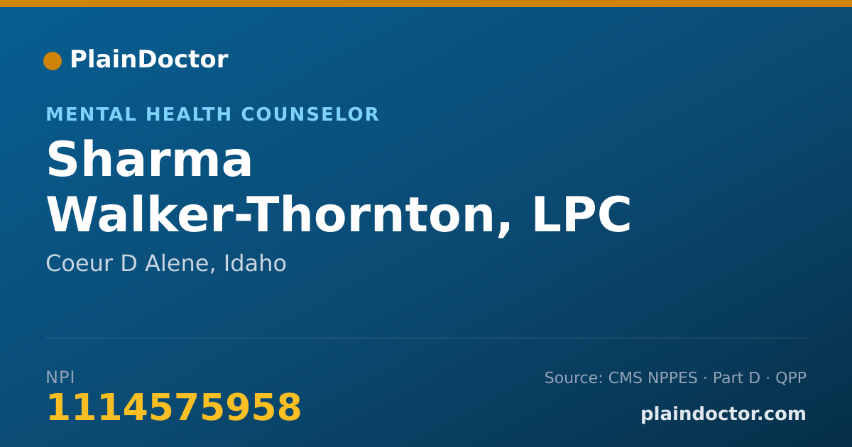 Shareable card for Sharma Walker-Thornton, LPC - Mental Health Counselor, Coeur D Alene, ID