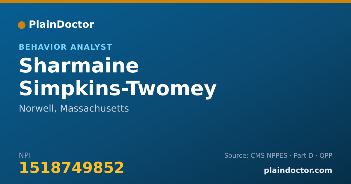 Shareable card for Sharmaine Simpkins-Twomey - Behavior Analyst, Norwell, MA