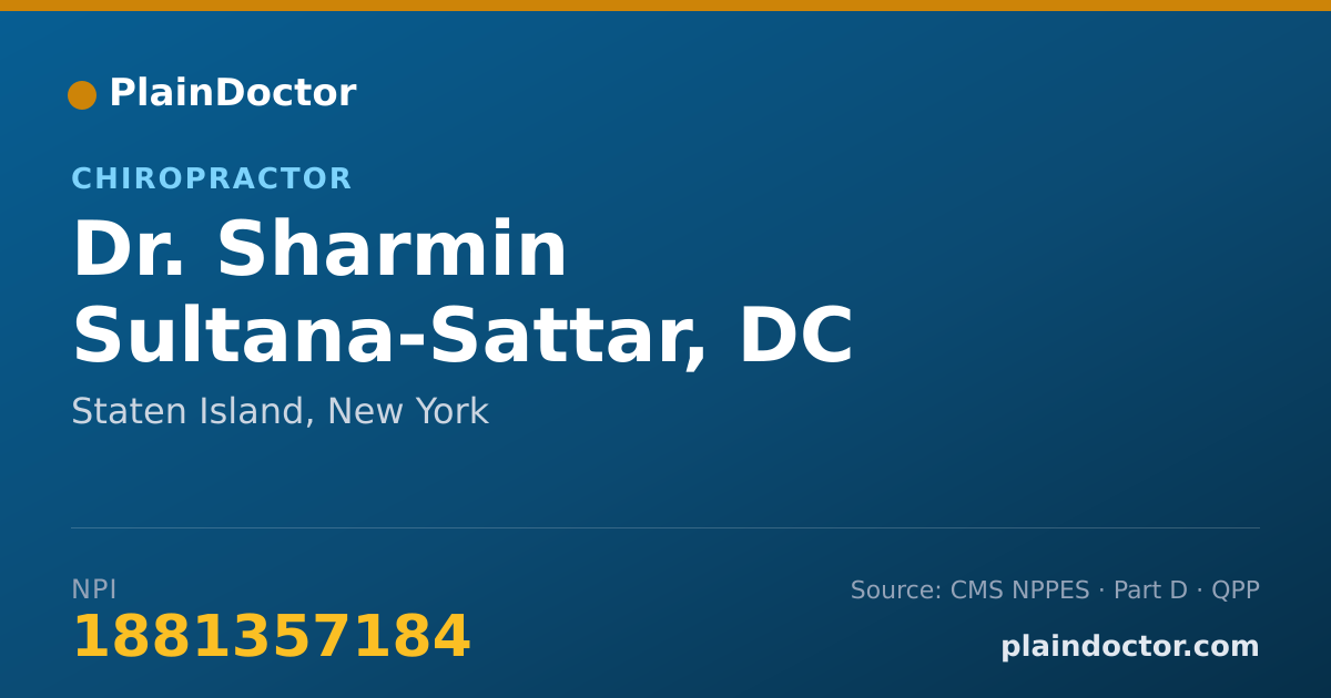 Shareable card for Sharmin Sultana-Sattar, DC - Chiropractor, Staten Island, NY