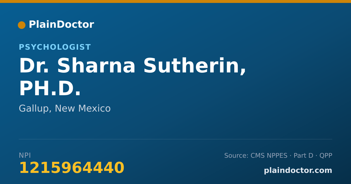 Shareable card for Sharna Sutherin, PH.D. - Psychologist, Gallup, NM